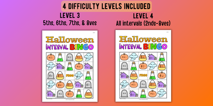 Halloween Music Interval Bingo