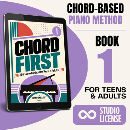 [Studio License] Chord First Book 1: All-in-One Piano Method for Teens & Adults