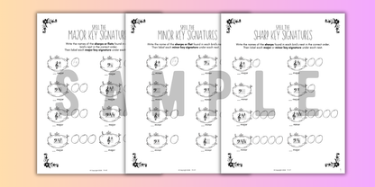 Spring KEY SIGNATURES Worksheets