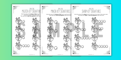 Summer KEY SIGNATURES Worksheets
