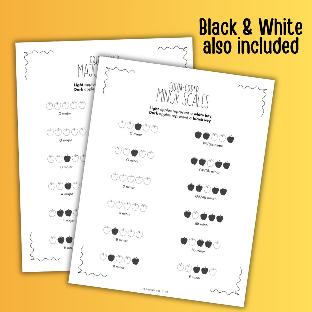 Back to School Color-Coded Scale Charts