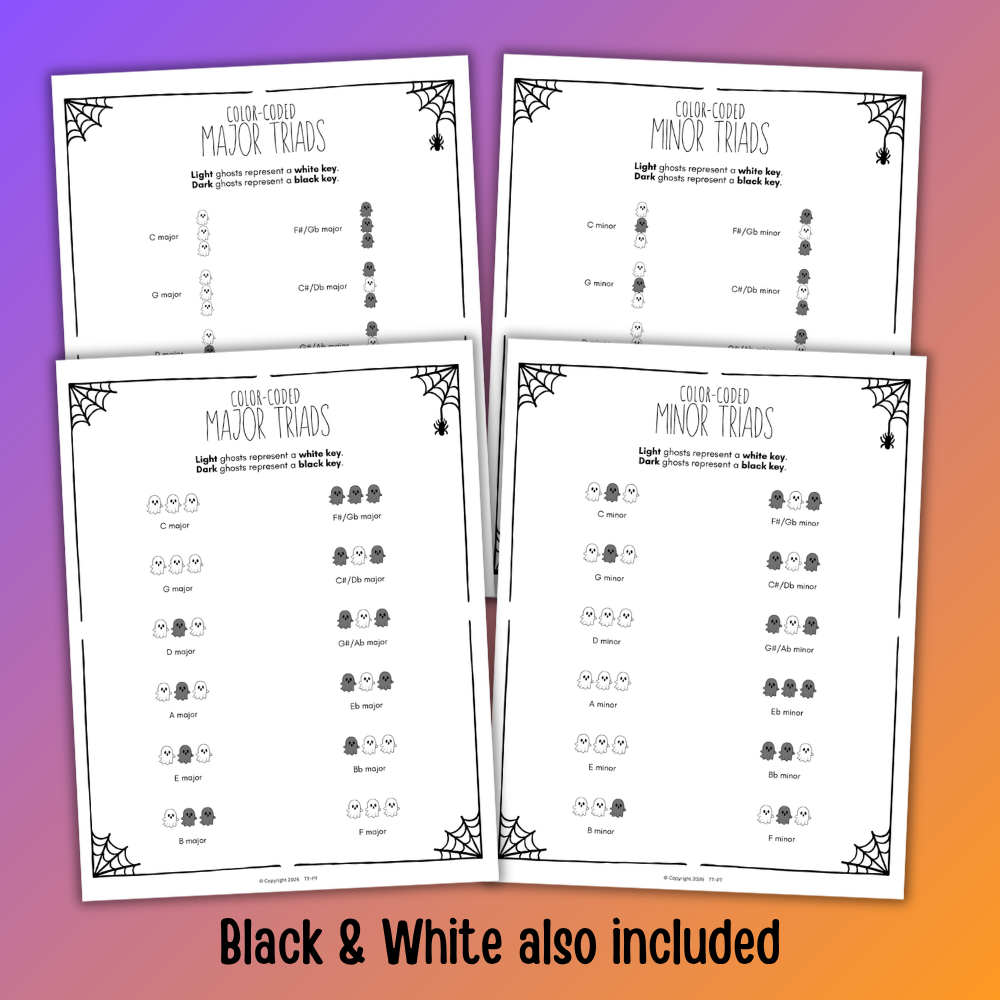 Halloween Color-Coded Chord Charts