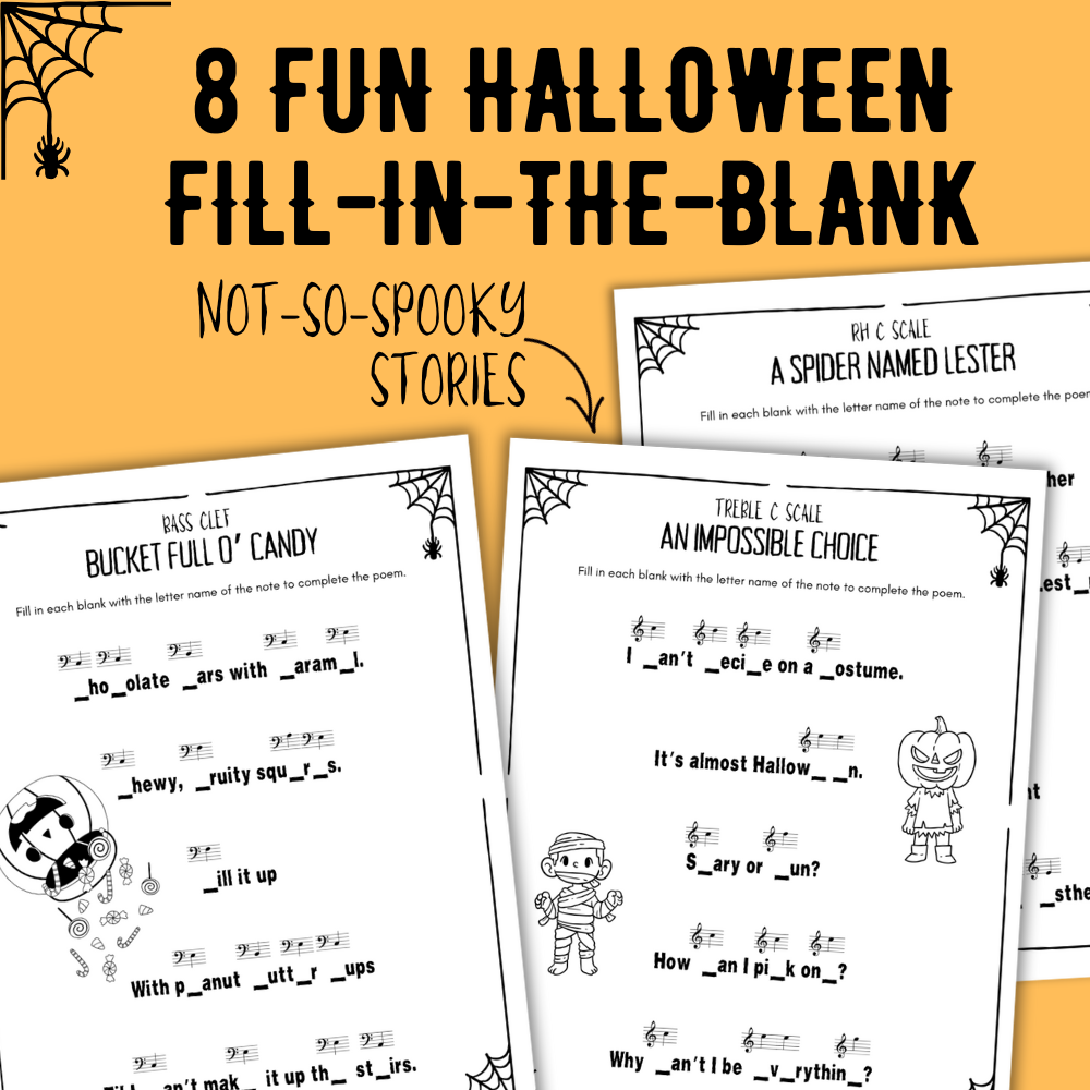 Halloween Music Worksheets Bundle