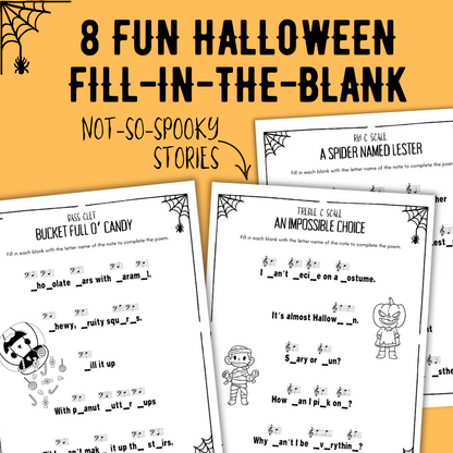 Halloween Music Worksheets Bundle
