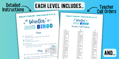 Winter Music Note Bingo
