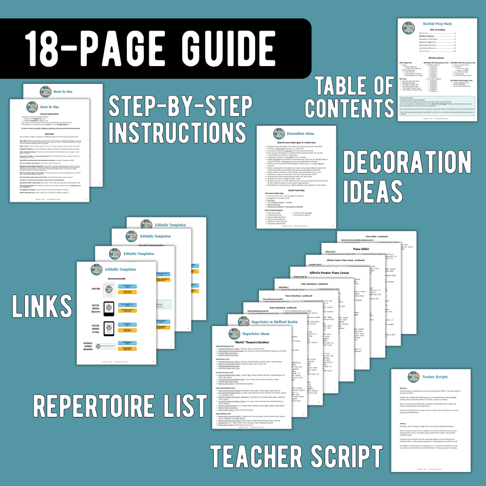 Around the World Piano Recital Kit