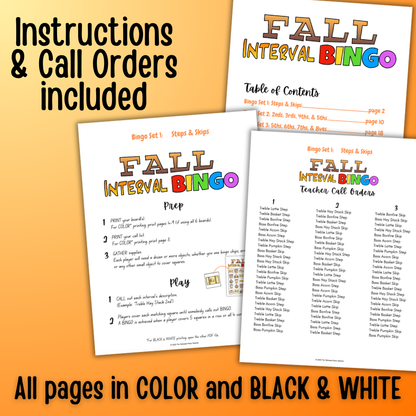 Fall Music Interval Bingo