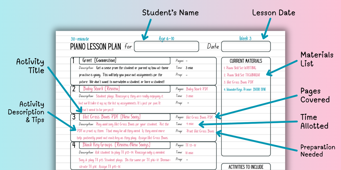 WunderKeys® + Piano Skill Set Lesson Plans