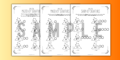 Fall KEY SIGNATURES Worksheets