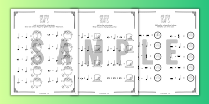 St. Patrick's Day MUSIC MATH Music Worksheets