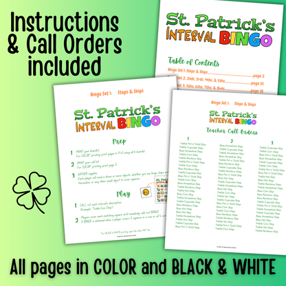 St. Patrick's Day Music Interval Bingo