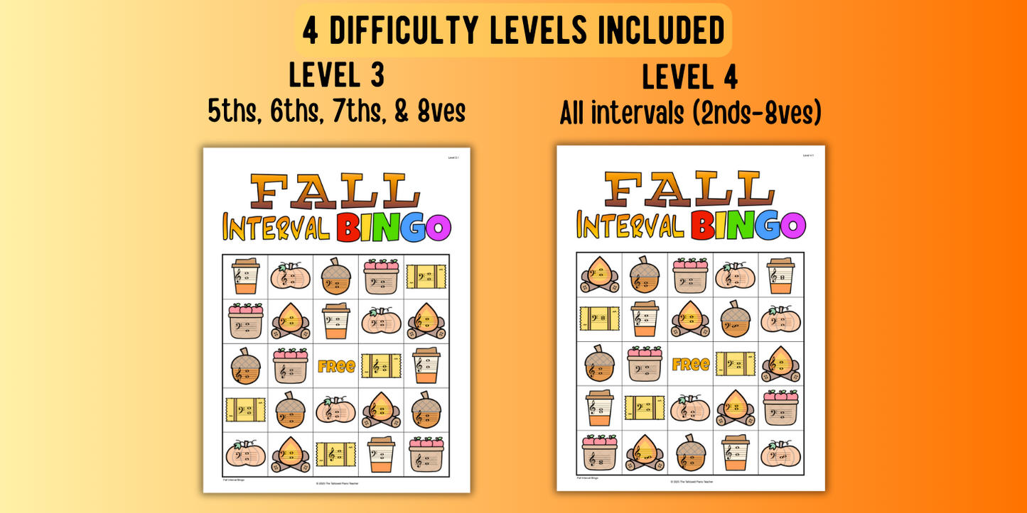 Fall Music Interval Bingo