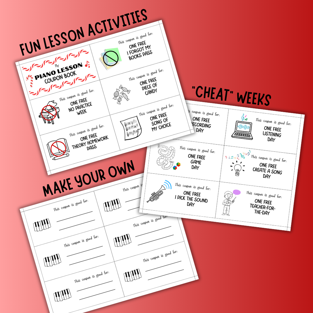Piano Lesson Student Coupon Book