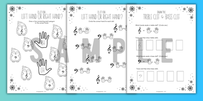 Winter FINGER NUMBERS Music Worksheets