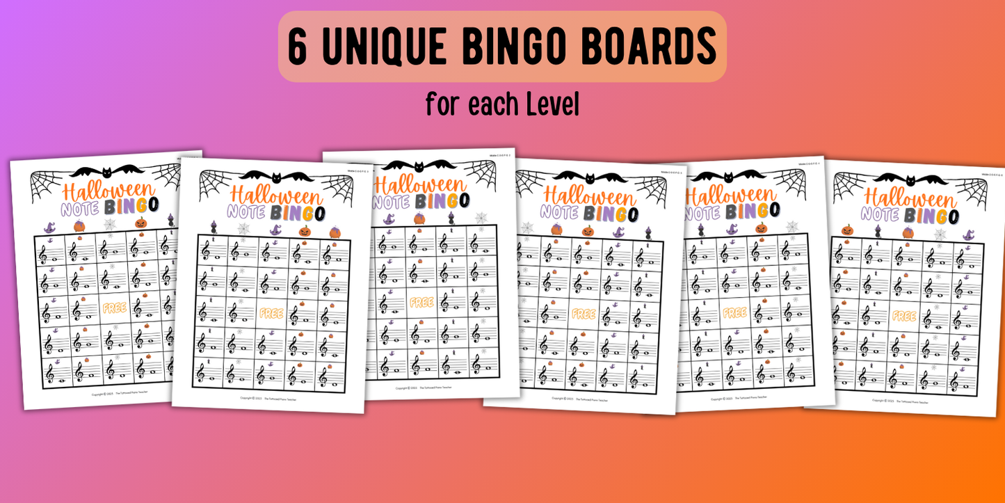 Halloween Music Note Bingo