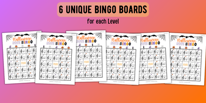 Halloween Music Note Bingo