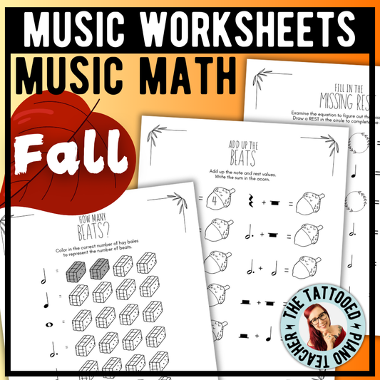 Fall MUSIC MATH Music Worksheets