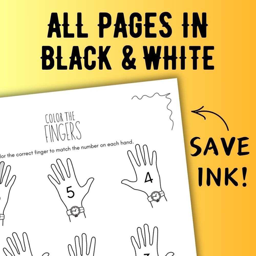 Back to School FINGER NUMBERS Music Worksheets