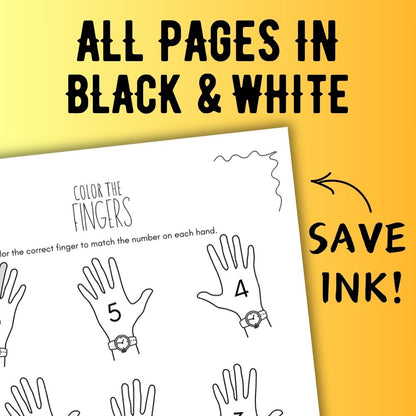 Back to School FINGER NUMBERS Music Worksheets