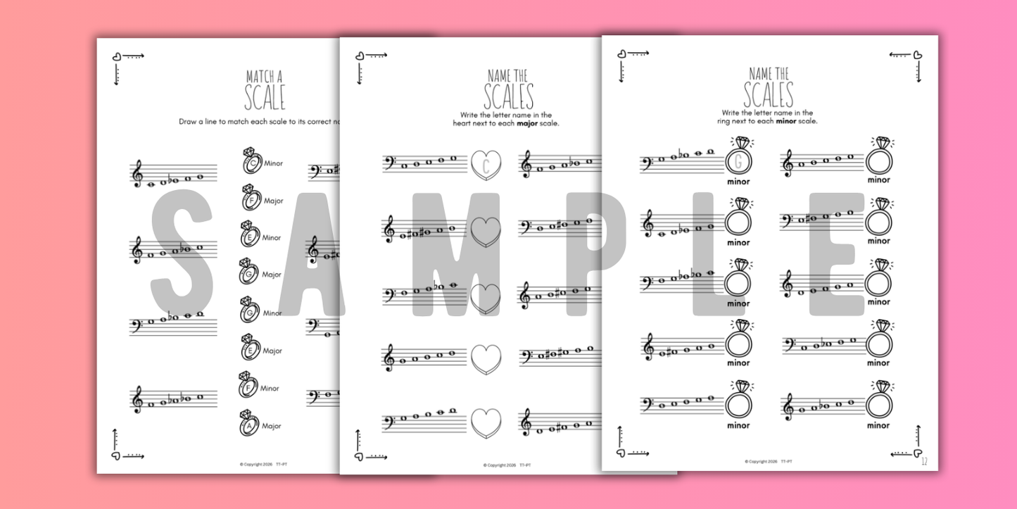 Valentine's Day SCALES Worksheets