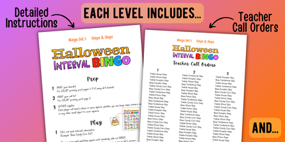 Halloween Music Interval Bingo
