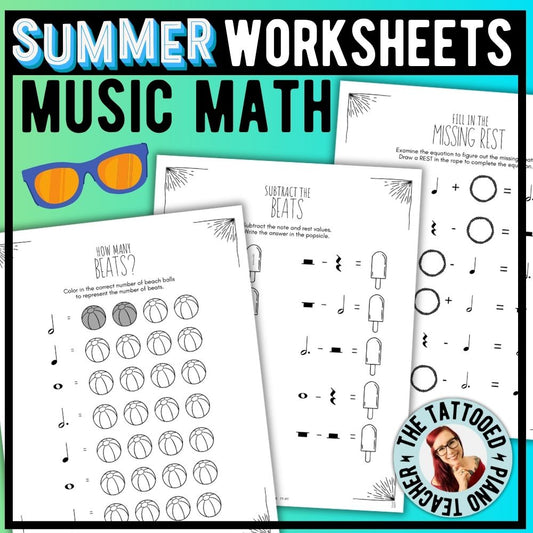 Summer MUSIC MATH Music Worksheets