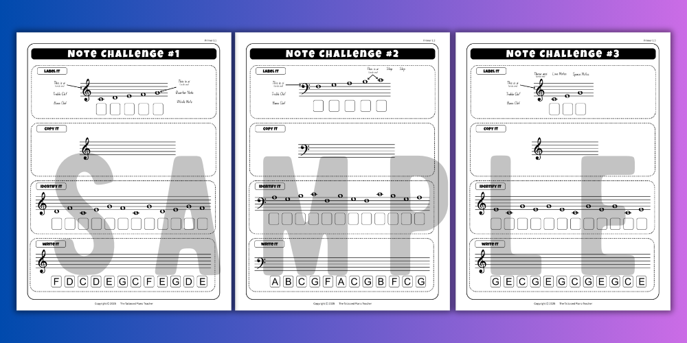 Primer Note Worksheet Pack