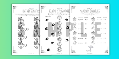 Summer KEY SIGNATURES Worksheets