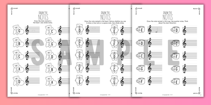 Valentine's Day NOTE NAMING Music Worksheets
