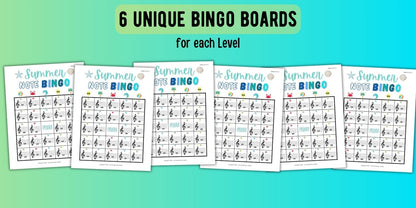 Summer Music Note Bingo