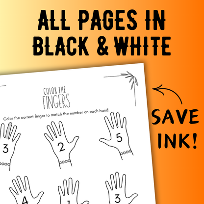 Fall FINGER NUMBERS Music Worksheets