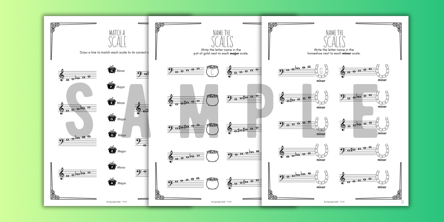 St. Patrick's Day SCALES Worksheets