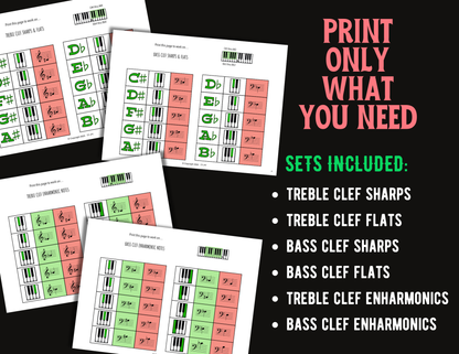 Christmas Train Puzzles Set 4: Sharps & Flats