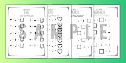 St. Patrick's Day MUSIC MATH Music Worksheets