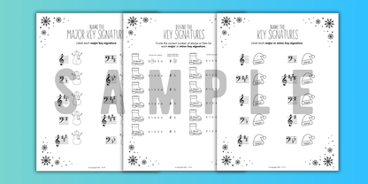 Winter KEY SIGNATURES Worksheets