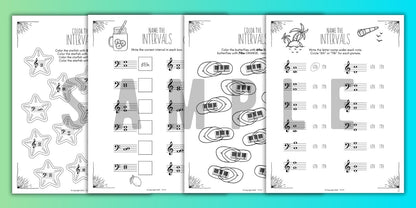 Summer INTERVALS Music Worksheets