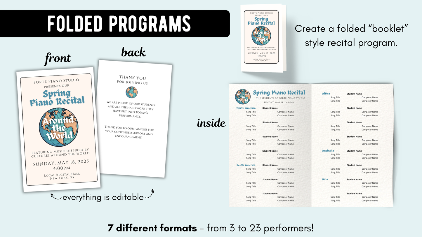 Around the World Piano Recital Kit