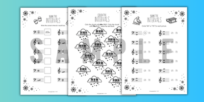 Winter INTERVALS Music Worksheets