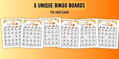 Fall Music Note Bingo