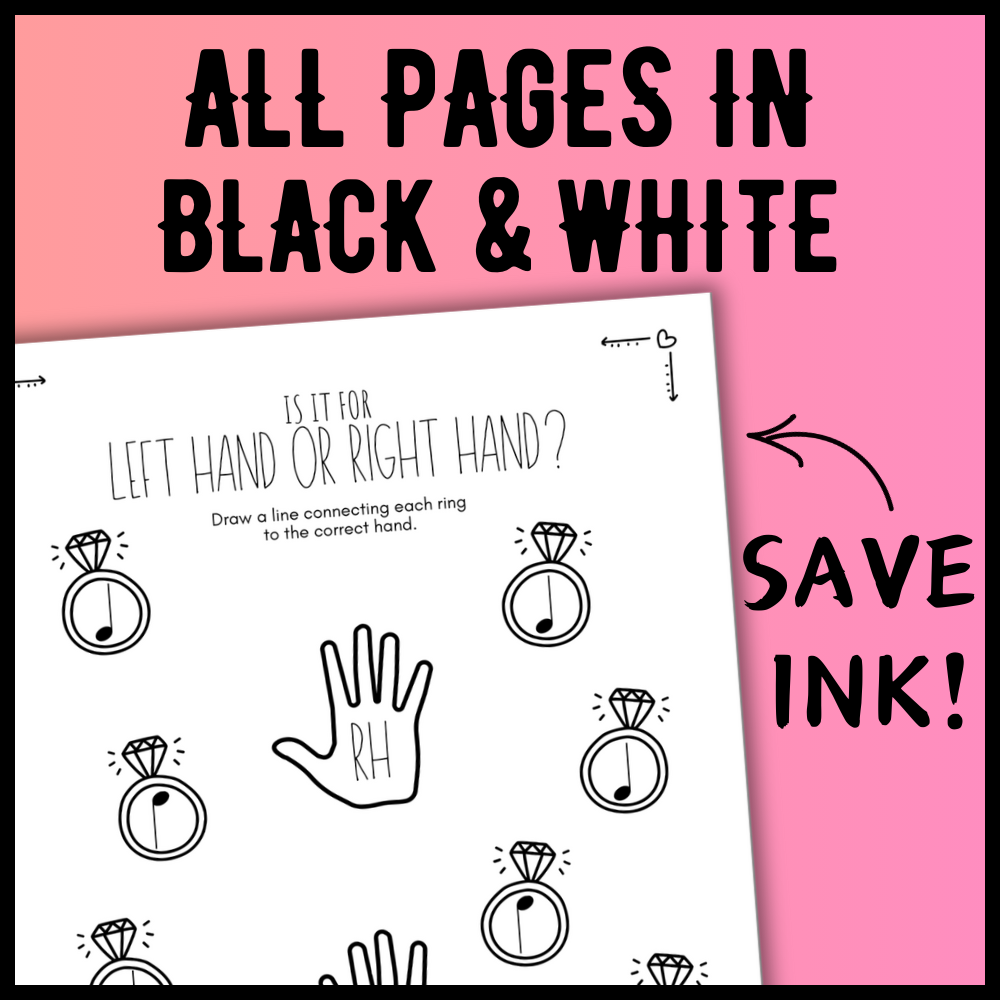 Valentine's Day FINGER NUMBERS Music Worksheets