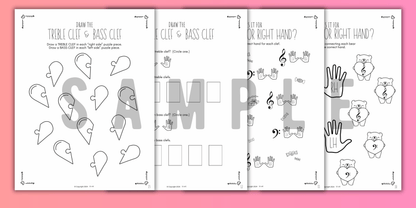 Valentine's Day FINGER NUMBERS Music Worksheets