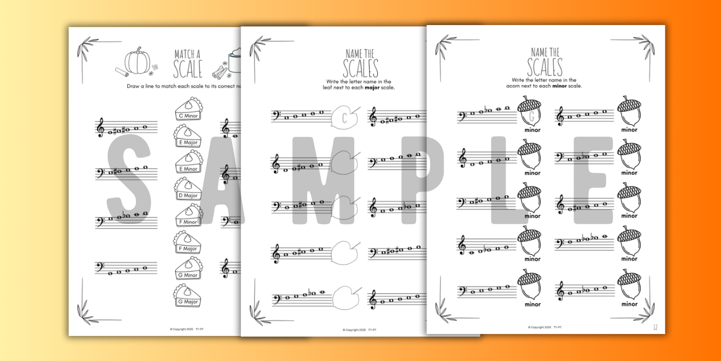 Fall SCALES Worksheets