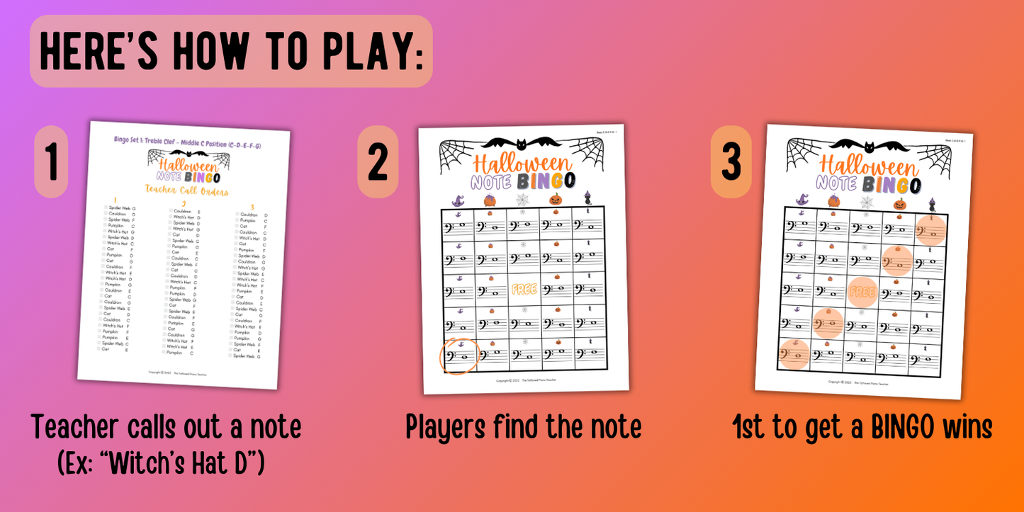 Halloween Music Note Bingo