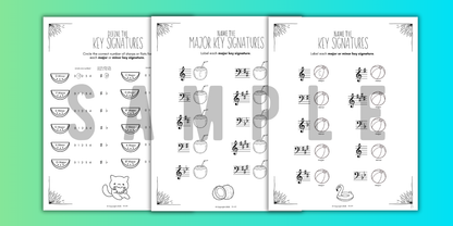 Summer KEY SIGNATURES Worksheets