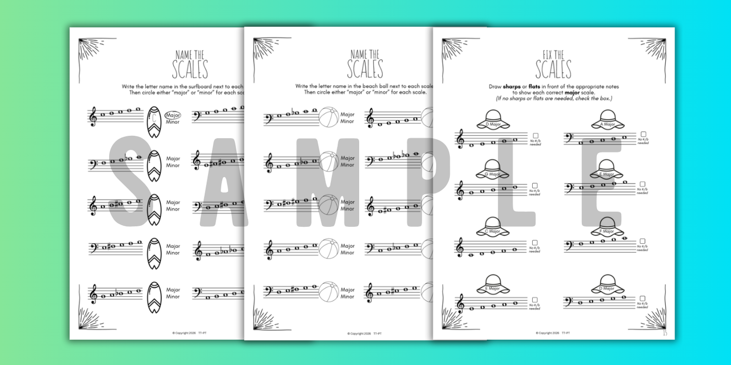 Summer SCALES Worksheets