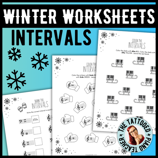 Winter INTERVALS Music Worksheets