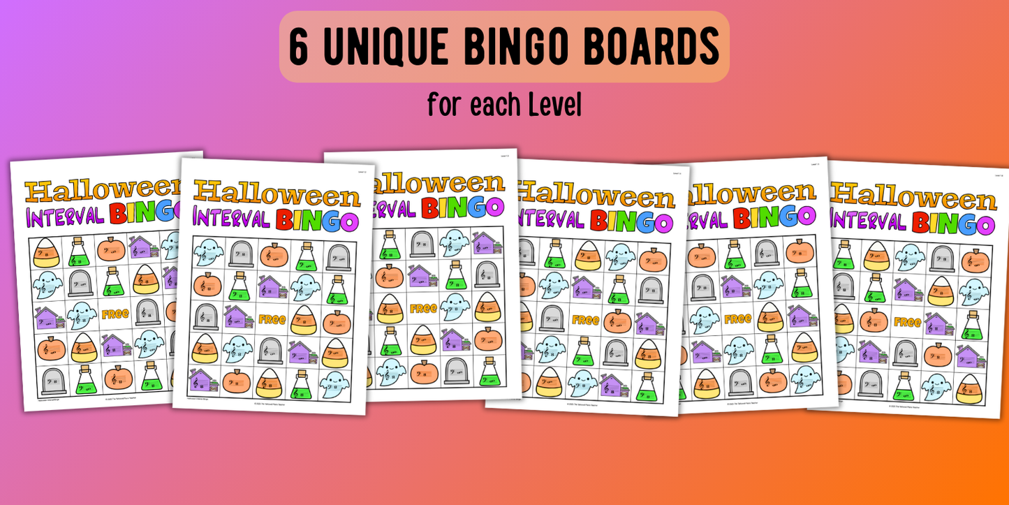 Halloween Music Interval Bingo