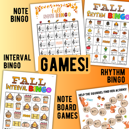 Fall BIG Bundle - Music Activities + Worksheets