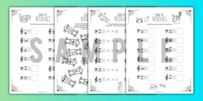 Summer INTERVALS Music Worksheets