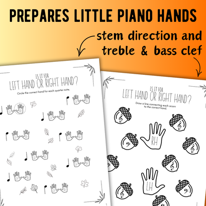 Fall FINGER NUMBERS Music Worksheets